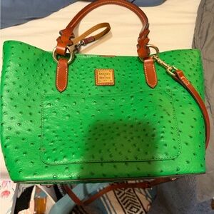 Dooney & Bourke Vibrant Green Ostrich-Embossed Tote